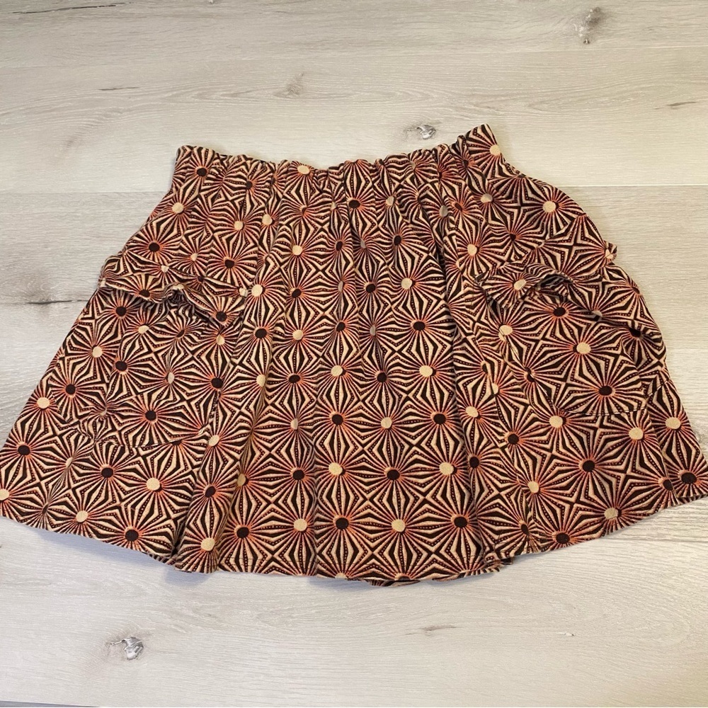 Free People So Much Sun Skirt, Brown/Tan/Orange, Size Medium